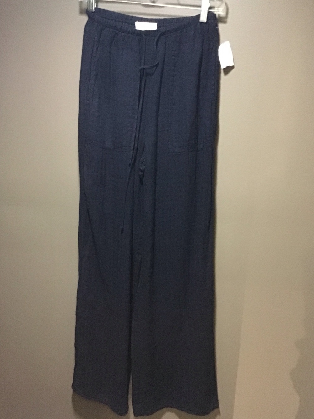 Bella Dahl Navy Drawstring Wide-Leg Men's Pants